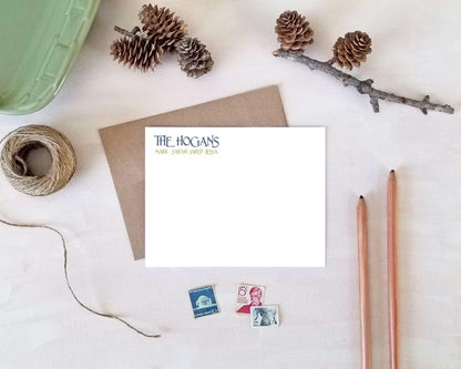 Family Note Cards - Personalized Stationery Gifts for Families