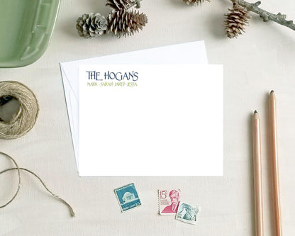 Family Note Cards - Personalized Stationery Gifts for Families