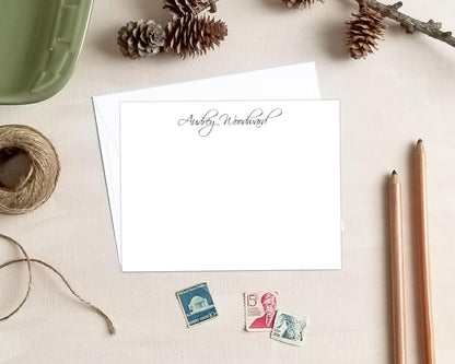 Script Note Cards - Personalized Stationery Set for Women