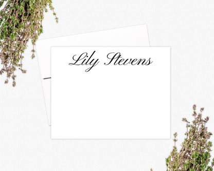 Personalized Flat Note Cards: Elegant Stationery