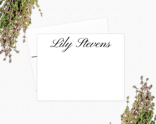 Personalized Flat Note Cards: Elegant Stationery