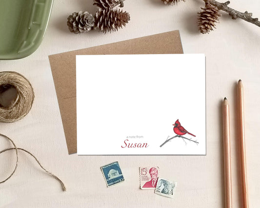 Personalized Cardinal Note Cards - Stationery Gifts for Mother's Day Mom Grandma Friend