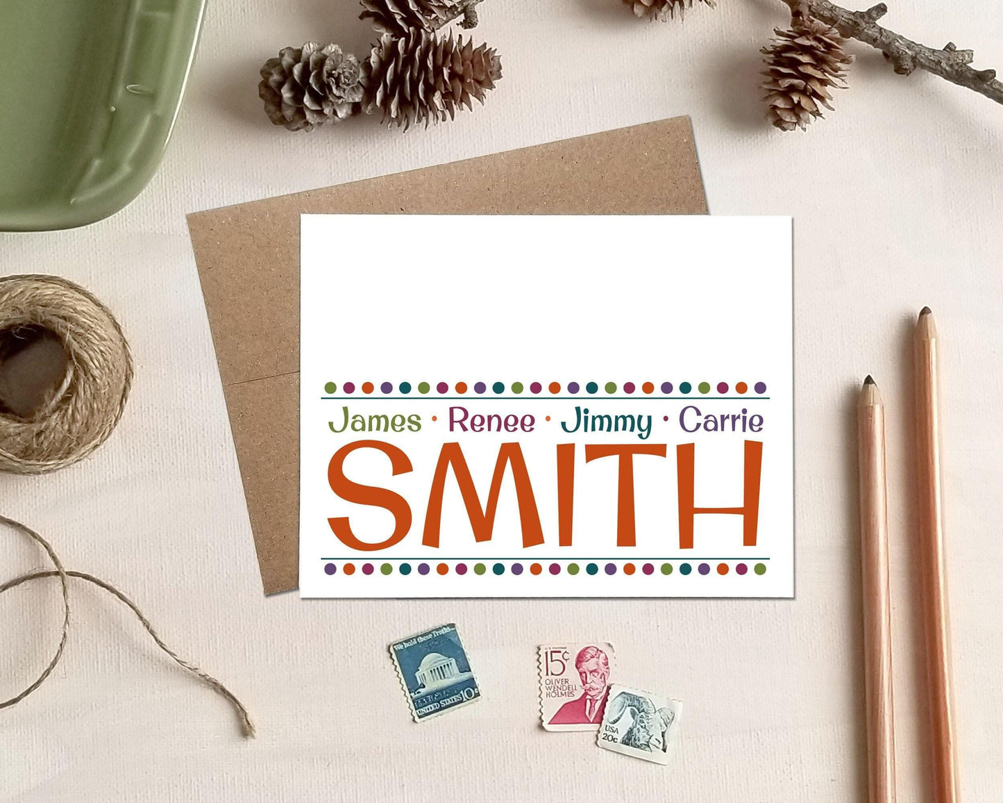 Personalized Family Note Cards - Family Gift - Stationery Gift for the Whole Family