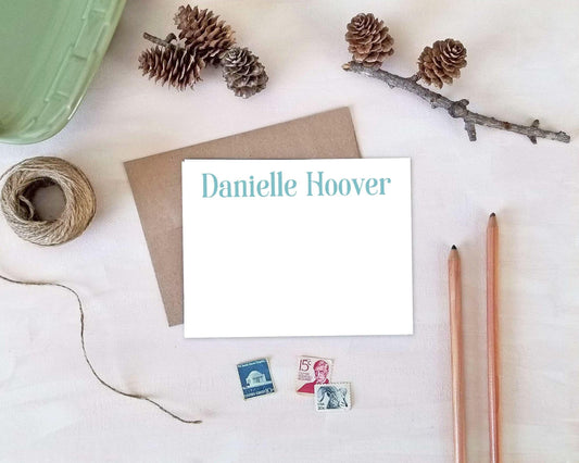 Teacher Gift - Personalized Professional Note Cards - Flat Stationery