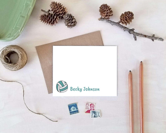 Volleyball Cards - Personalized Note Card Set - Volleyball Stationery - Coach Gifts