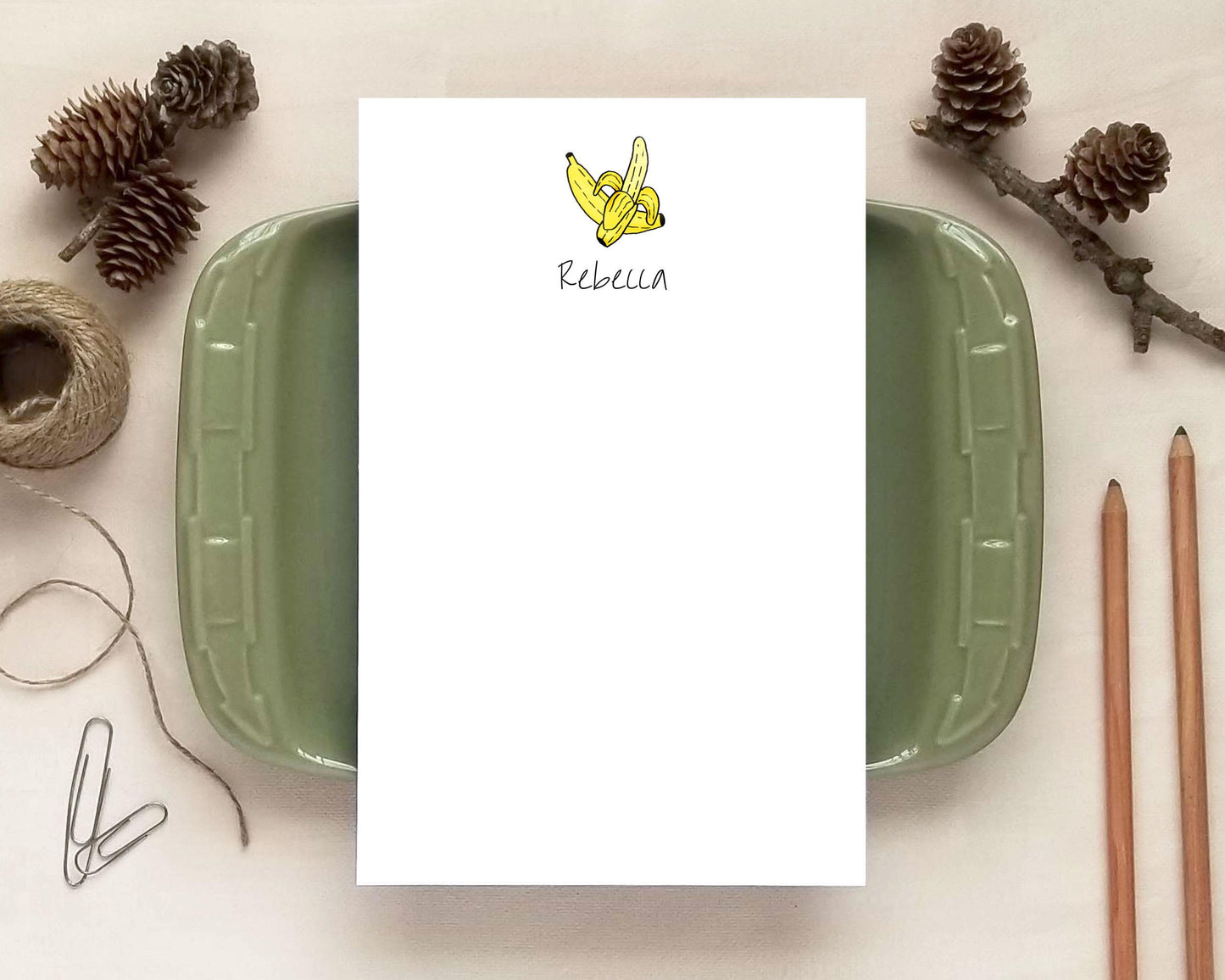 Personalized Notepad - Banana Stationery - Gift for Women Foodies Mother's Day Mom Grandma