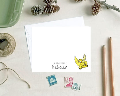Personalized Note Cards - Banana Stationery Gifts for Mother's Day Foodies Mom Grandma Friend