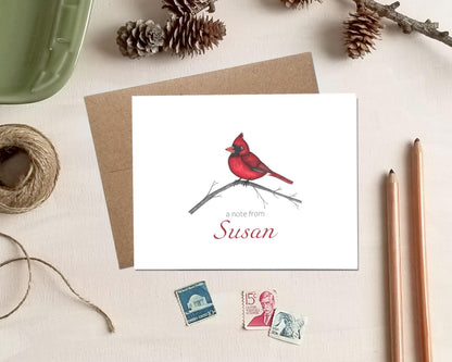 Personalized Note Cards - Cardinal Stationery Gifts for Mother's Day Mom Grandma Friend